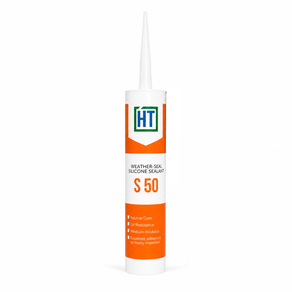HT S50 neutral-cure weather-seal silicone sealant cartridge, 300ml