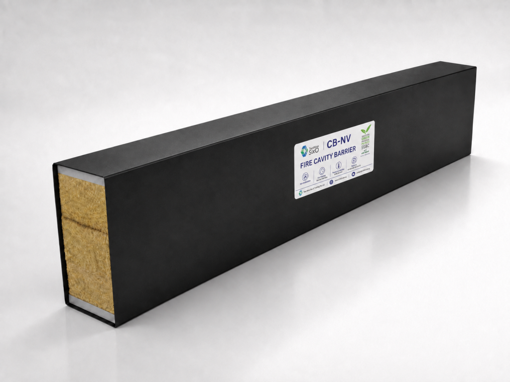 CB-NV fire cavity barrier Singapore - non-combustible stone mineral wool cavity barrier for facade and floor cavities